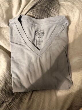 Fresh Clean Tees Men's Light Gray V-Neck Short Sleeve Tee